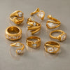 Wholesale Stainless Steel Geometric Handmade Light Luxury Women's Ring