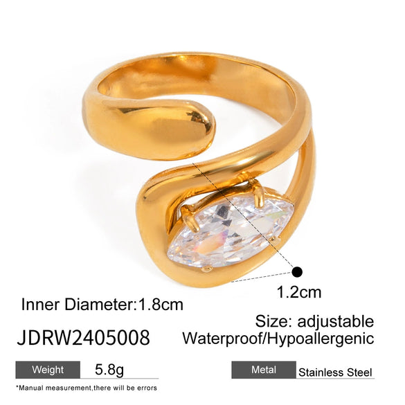 Wholesale Stainless Steel Geometric Handmade Light Luxury Women's Ring