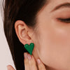 Wholesale Stainless Steel Geometric Heart Earrings For Women With Pvd Electroplating