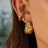Wholesale Stainless Steel Geometric Heart Earrings With Electroplating Classic Style