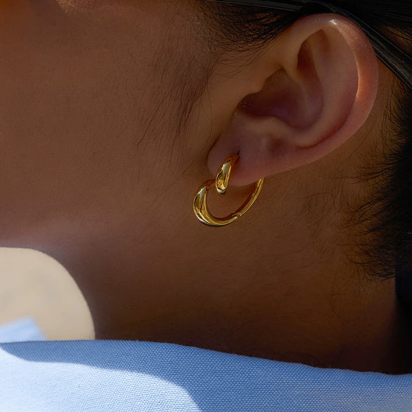 Wholesale Stainless Steel Geometric Heart Earrings With Electroplating For Women