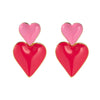 Wholesale Stainless Steel Geometric Heart Earrings With Electroplating