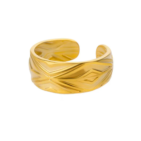 Wholesale Stainless Steel Geometric Heart Opening Adjustable Retro Popular Ring For Women