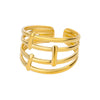 Wholesale Stainless Steel Geometric Heart Opening Adjustable Retro Popular Ring For Women