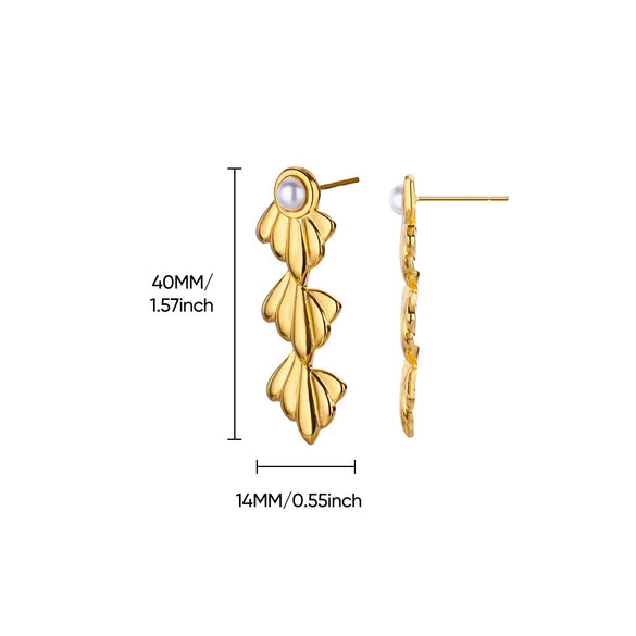 Wholesale Stainless Steel Geometric Heart Pendant Bow Design Earrings With Electroplating