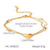 Wholesale Stainless Steel Geometric Heart Pendant Doublelayer Anklet For Women