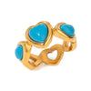 Wholesale Stainless Steel Geometric Heart Ring With Electroplating Treatment