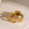 Wholesale Stainless Steel Geometric Heart Ring With Electroplating Treatment