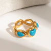 Wholesale Stainless Steel Geometric Heart Ring With Electroplating Treatment