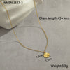 Wholesale Stainless Steel Geometric Heart Round Gold Plated Necklace Jewelry For Women