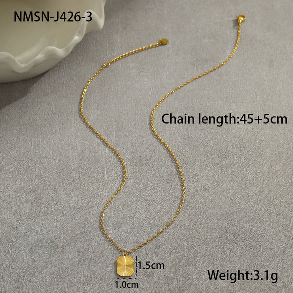Wholesale Stainless Steel Geometric Heart Round Gold Plated Necklace Jewelry For Women