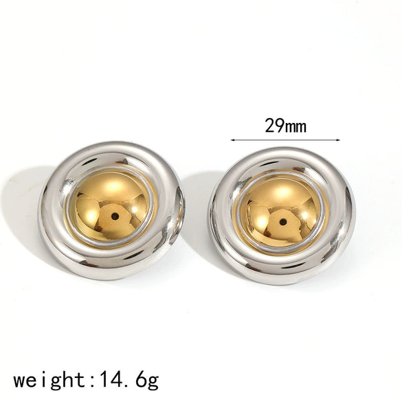 Wholesale Stainless Steel Geometric Heart Shaped Earrings With Electroplating Design For Women