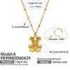 Wholesale Stainless Steel Geometric Heartshaped Bear Pendant Necklace With Electroplating For Women