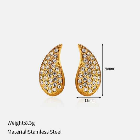 Wholesale Stainless Steel Geometric Heartshaped Diamondencrusted Earrings For Women