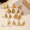 Wholesale Stainless Steel Geometric Heartshaped Diamondencrusted Earrings For Women