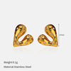Wholesale Stainless Steel Geometric Heartshaped Diamondencrusted Earrings For Women