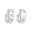 Wholesale Stainless Steel Geometric Heartshaped Electroplated Zircon Unisex Earrings