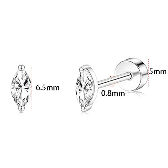 Wholesale Stainless Steel Geometric Heartshaped Electroplated Zircon Unisex Earrings