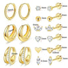 Wholesale Stainless Steel Geometric Heartshaped Electroplated Zircon Unisex Earrings