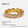 Wholesale Stainless Steel Geometric Heartshaped Zircon Splicing 18K Gold Plated Diamond Ring For Women