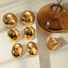 Wholesale Stainless Steel Geometric Hemisphere Earrings Jewelry With Hammer Pattern And Electroplating Treatment