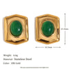Wholesale Stainless Steel Geometric Hexagonal Shield Electroplated Earrings For Women