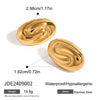 Wholesale Stainless Steel Geometric High Spiral Oval Electroplated Women's Earrings