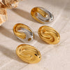 Wholesale Stainless Steel Geometric High Spiral Oval Electroplated Women's Earrings