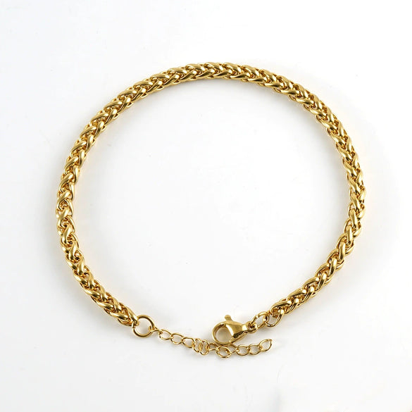 Wholesale Stainless Steel Geometric Hip Hop Distressed Punk Street Bracelet With Electroplating