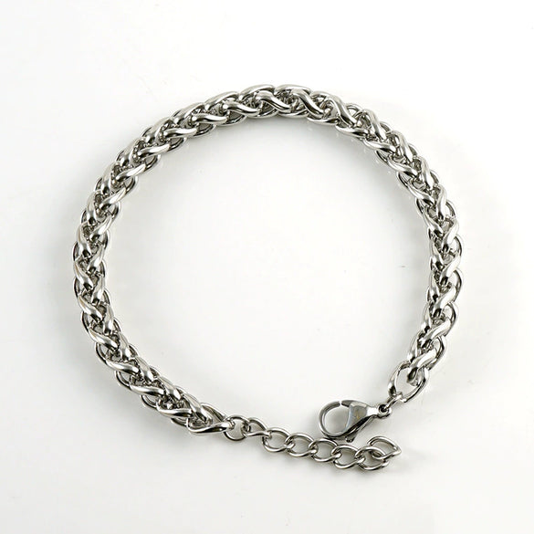 Wholesale Stainless Steel Geometric Hip Hop Distressed Punk Street Bracelet With Electroplating