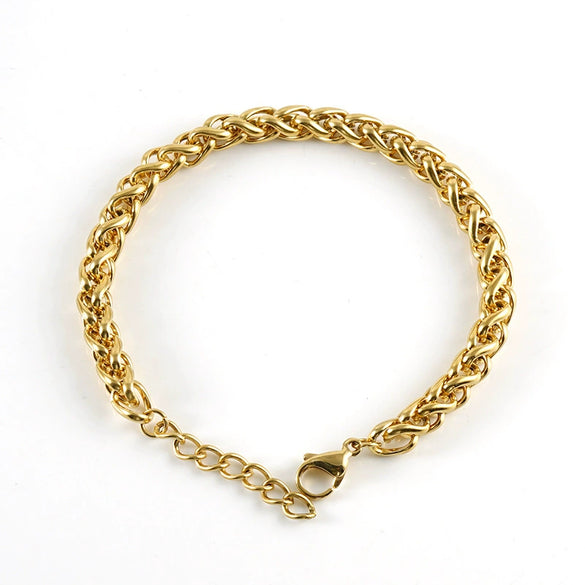Wholesale Stainless Steel Geometric Hip Hop Distressed Punk Street Bracelet With Electroplating