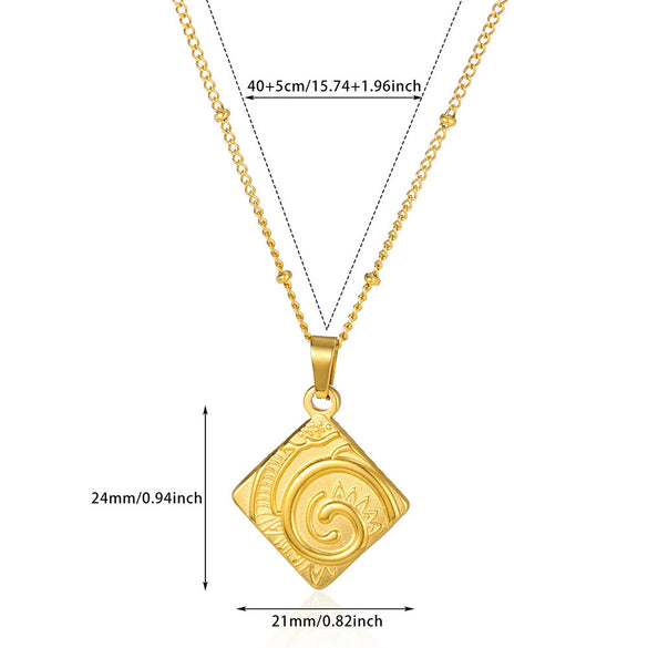 Wholesale Stainless Steel Geometric Hiphop Style Electroplated Tarot Relief Threedimensional Clavicle Chain
