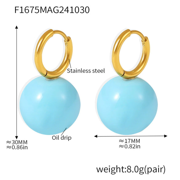 Wholesale Stainless Steel Geometric Hollow Ball Earrings With Pvd Electroplated Ear Buckle For Women