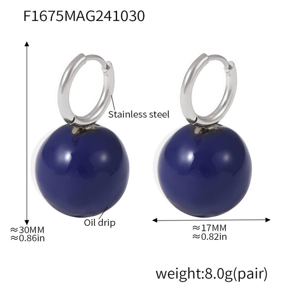 Wholesale Stainless Steel Geometric Hollow Ball Earrings With Pvd Electroplated Ear Buckle For Women