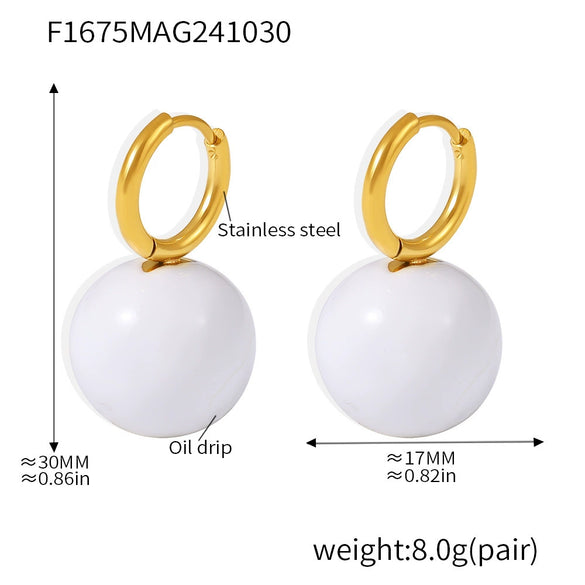 Wholesale Stainless Steel Geometric Hollow Ball Earrings With Pvd Electroplated Ear Buckle For Women
