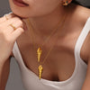 Wholesale Stainless Steel Geometric Hollow Conch Pendant Double Layer Stacked Necklace Light Luxury Fadeless Jewelry