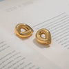 Wholesale Stainless Steel Geometric Hollow Earrings Jewelry With Electroplating Modern Minimalist Style
