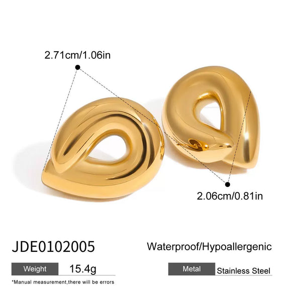 Wholesale Stainless Steel Geometric Hollow Earrings Jewelry With Electroplating Modern Minimalist Style