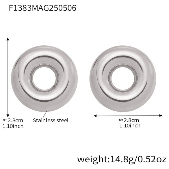 Wholesale 316L Stainless Steel Geometric Hollow Earrings With Electroplating Fashion Style For Women