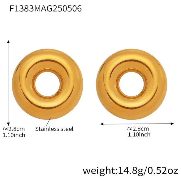 Wholesale 316L Stainless Steel Geometric Hollow Earrings With Electroplating Fashion Style For Women