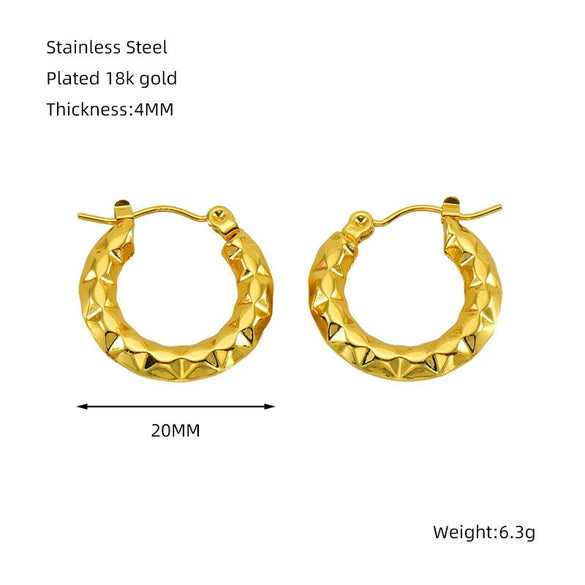 Wholesale Stainless Steel Geometric Hollow Electroplated Glossy Circle Earrings For Women