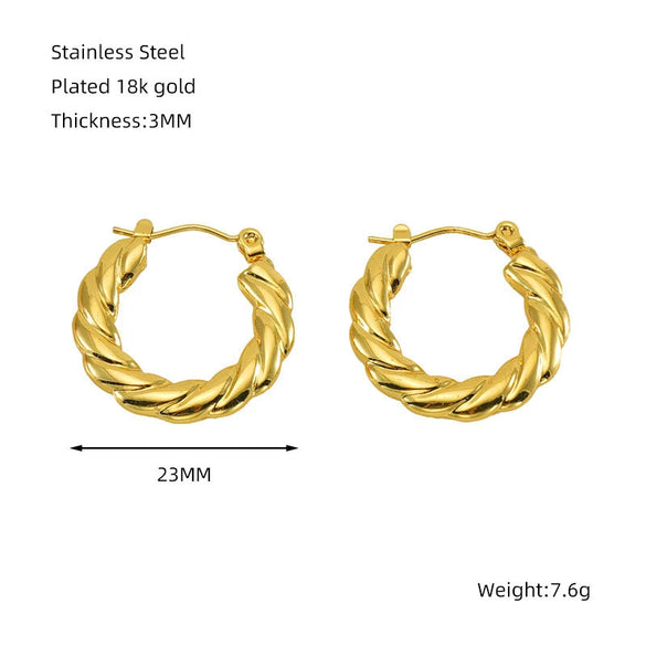 Wholesale Stainless Steel Geometric Hollow Electroplated Glossy Circle Earrings For Women