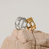 Wholesale Stainless Steel Geometric Hollow Irregular Opening Electroplating Colorretaining Women's Ring And Bracelet