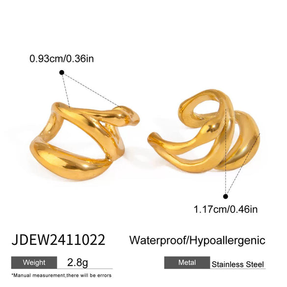 Wholesale Stainless Steel Geometric Hollow Multi Layer Electroplated Women's Earrings