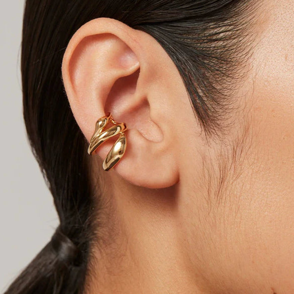 Wholesale Stainless Steel Geometric Hollow Multi Layer Electroplated Women's Earrings