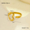Wholesale Stainless Steel Geometric Hollow Open Ring Light Luxury Style 18K Gold Nonfading Electroplated For Women