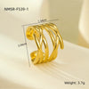 Wholesale Stainless Steel Geometric Hollow Open Ring Light Luxury Style 18K Gold Nonfading Electroplated For Women