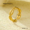 Wholesale Stainless Steel Geometric Hollow Open Ring Light Luxury Style 18K Gold Nonfading Electroplated For Women
