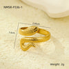 Wholesale Stainless Steel Geometric Hollow Open Ring Light Luxury Style 18K Gold Nonfading Electroplated For Women