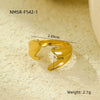 Wholesale Stainless Steel Geometric Hollow Open Ring Light Luxury Style 18K Gold Nonfading Electroplated For Women